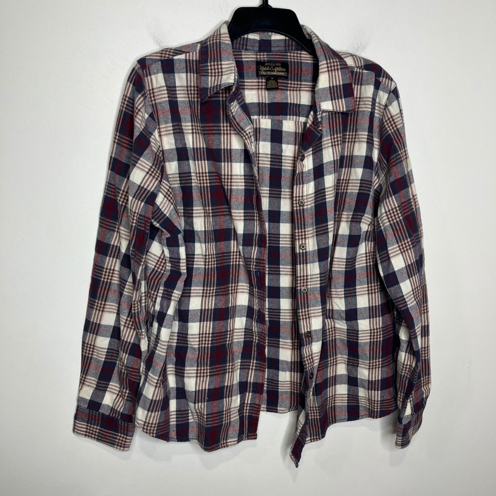Noble‎ outfitters plaid button down shirt 100% cotton casual western women's 1X